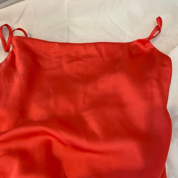 Lulu's Coral Spaghetti Strap Dress with Side Ruching Size S - Picture 2 of 13